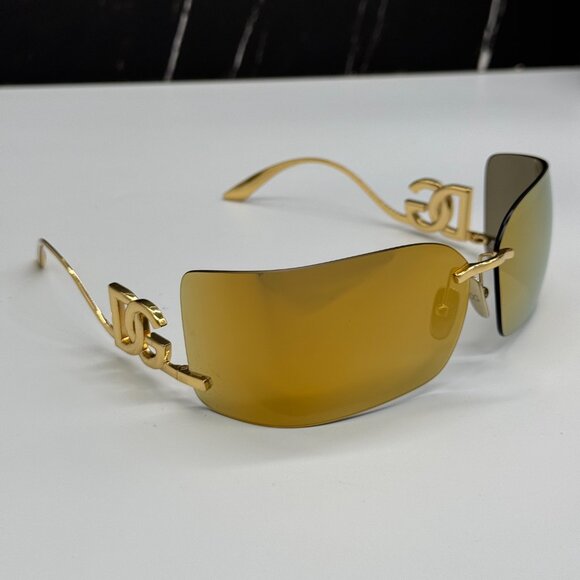 NEW DOLCE&GABBANA DG2319 02/5A GOLD SUNGLASSES DG2319 025A EYEWEAR - Picture 6 of 13
